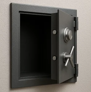 Caja fuerte anclada a la pared